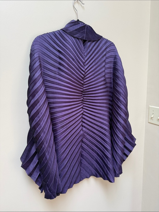 Issey Miyake Jackets & Blazers - Rare Issey Miyake Pleated Jacket in Deep Purple Size 2